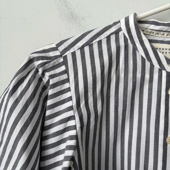 Kate Spade Broome Street Stripe Flutter Sleeve Button Down Short Sleeve Sz Small - Picture 4 of 11